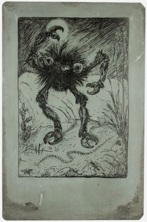 Lithographie Kubin - Die sieben Todsünden (The seven deadly sins: wrath)