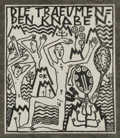 Gravure Kokoschka - Die träumenden Knaben (The Dreaming Boys)