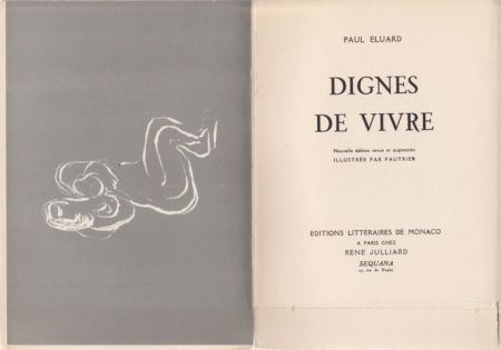 Livre Illustré Fautrier - Dignes de vivre / Paul Eluard