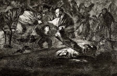 Eau-Forte Et Aquatinte Goya - Disparate fùnebre