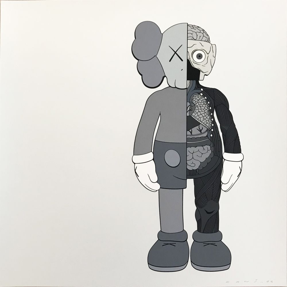 Sérigraphie Kaws - Dissected Companion (Gray)