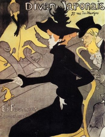 Lithographie Toulouse-Lautrec - Divan japonais