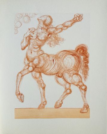 Gravure Sur Bois Dali - Divine Comédie, Enfer 25, Le centaure