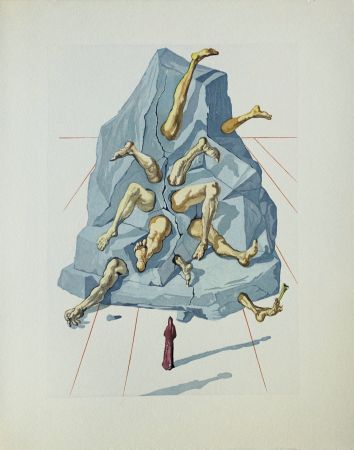 Gravure Sur Bois Dali - Divine Comédie, Enfer 26, Les habitants de Prato