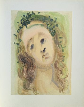 Gravure Sur Bois Dali - Divine Comédie, Purgatoire 10, Le visage de Virgile