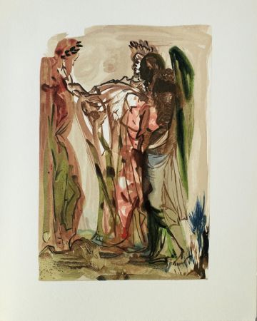 Gravure Sur Bois Dali - Divine Comédie, Purgatoire 11, Les orgueilleux