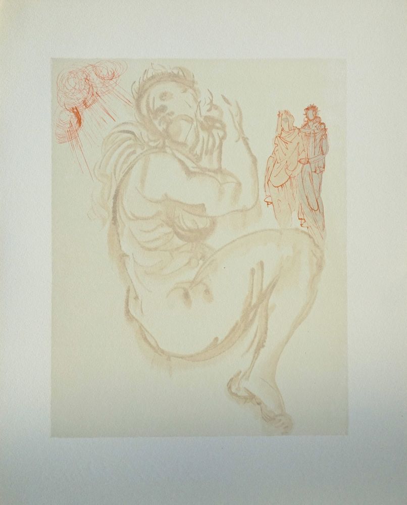 Gravure Sur Bois Dali - Divine Comédie, Purgatoire 19, Le songe de Dante