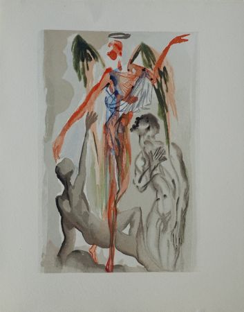 Gravure Sur Bois Dali - Divine Comédie, Purgatoire 32, La confession de Dante