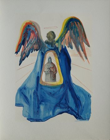 Gravure Sur Bois Dali - Divine Comédie, Purgatoire 33, Dante purifié