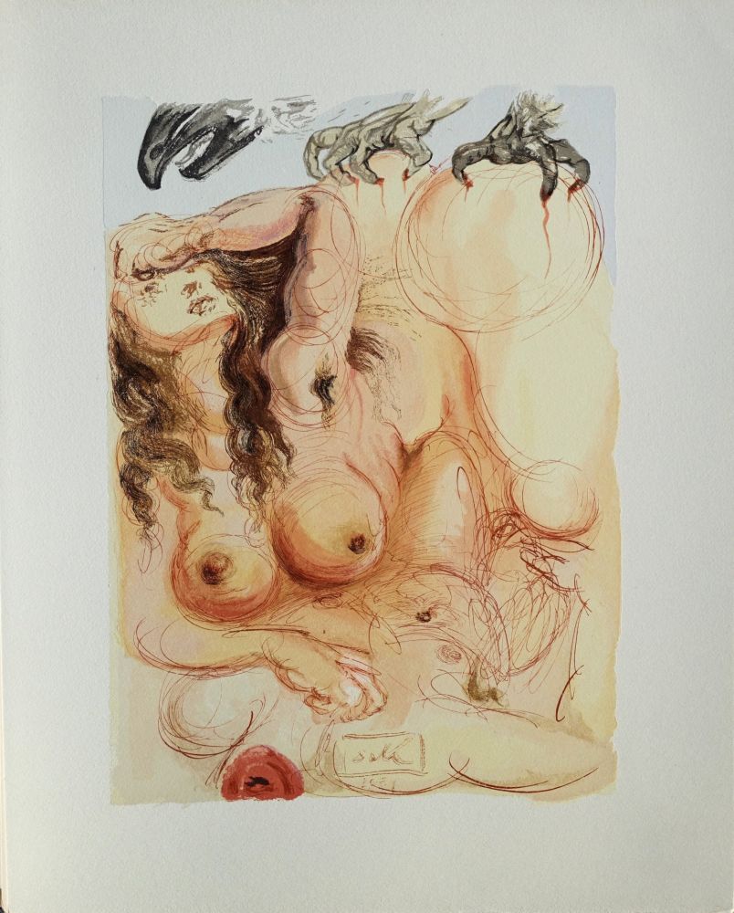 Gravure Sur Bois Dali - Divine Comédie, Purgatoire 9, Le songe