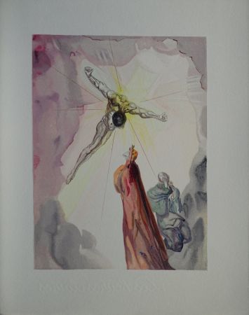 Gravure Sur Bois Dali - Divine Comédie, Paradis 14, Apparition du Christ