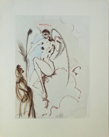 Gravure Sur Bois Dali - Divine Comédie, Paradis 31, L'Archange Gabriel