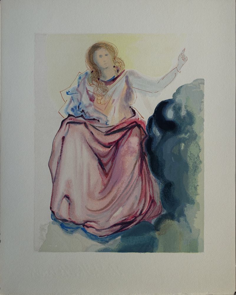 Gravure Sur Bois Dali - Divine Comédie, Paradis 4, Béatrice