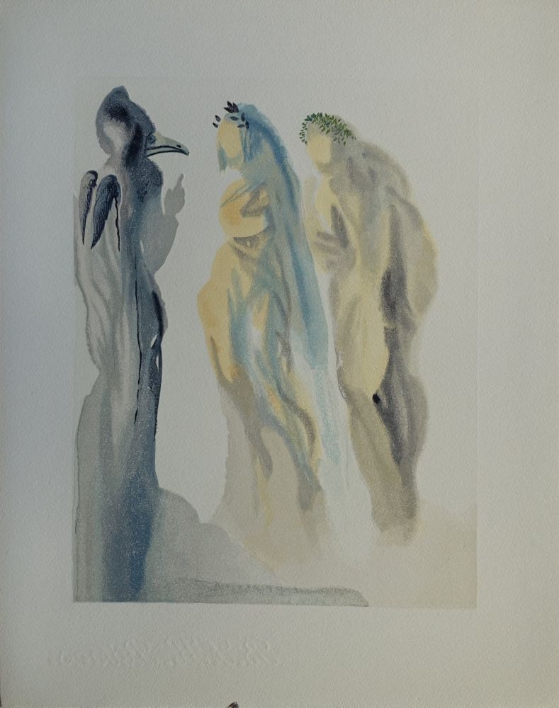 Gravure Sur Bois Dali - Divine Comédie, Paradis 9, Le ciel de Vénus