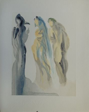 Gravure Sur Bois Dali - Divine Comédie, Paradis 9, Le ciel de Vénus