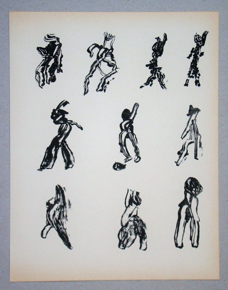 Lithographie Michaux - Dix Figures