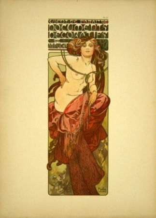 Lithographie Mucha - Document Décoratif   Planche 13