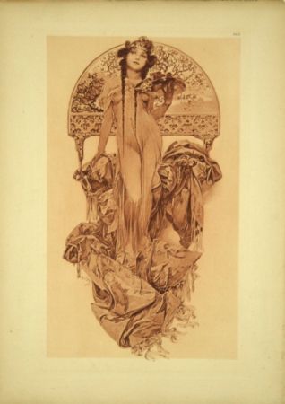 Lithographie Mucha - Document Décoratif  Planche  6