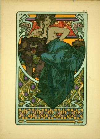 Lithographie Mucha - Document Décoratif  Planche n°47