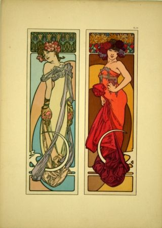 Lithographie Mucha - Document décoratif  Planche n° 45