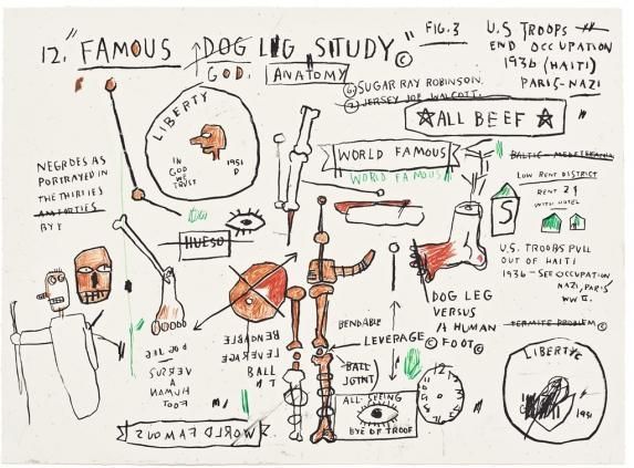 Sérigraphie Basquiat -  Dog Leg Study