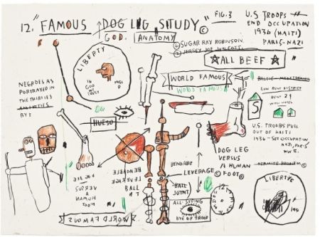 Sérigraphie Basquiat - Dog Leg Study