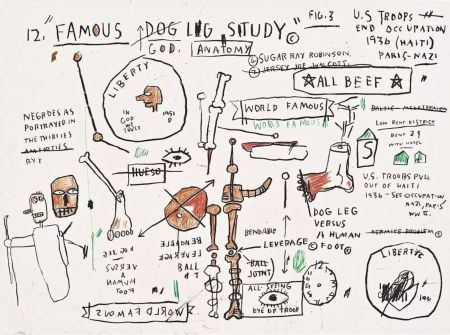 Sérigraphie Basquiat -  Dog Leg Study