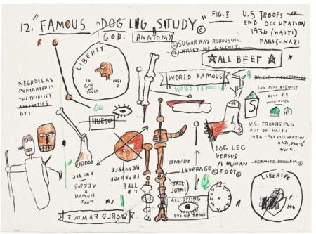 Sérigraphie Basquiat -  Dog Leg Study