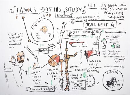 Sérigraphie Basquiat - Dog Leg Study