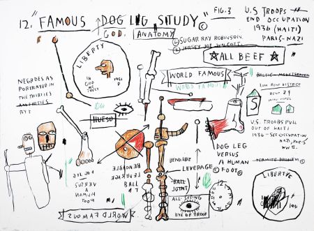 Sérigraphie Basquiat - Dog Leg Study
