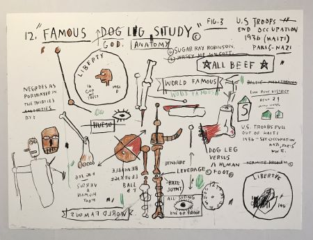 Sérigraphie Basquiat - Dog Leg Study