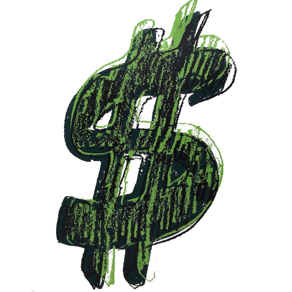 Sérigraphie Warhol - Dollar Sign, Green (FS II.278)