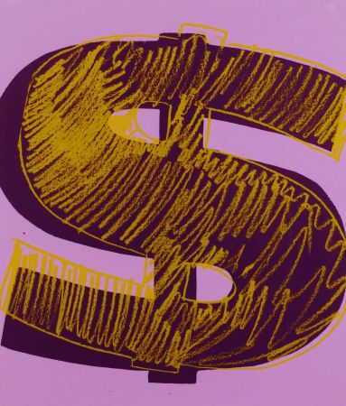 Sérigraphie Warhol - Dollar Sign, Orange (FS II.276)