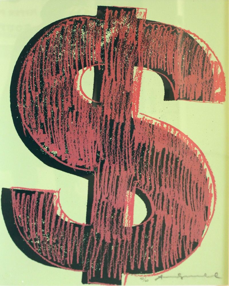 Sérigraphie Warhol - Dollar Sign, Red (FS II.274)