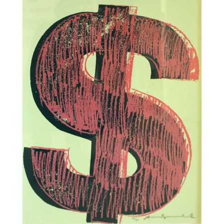 Sérigraphie Warhol - Dollar Sign, Red (FS II.274)