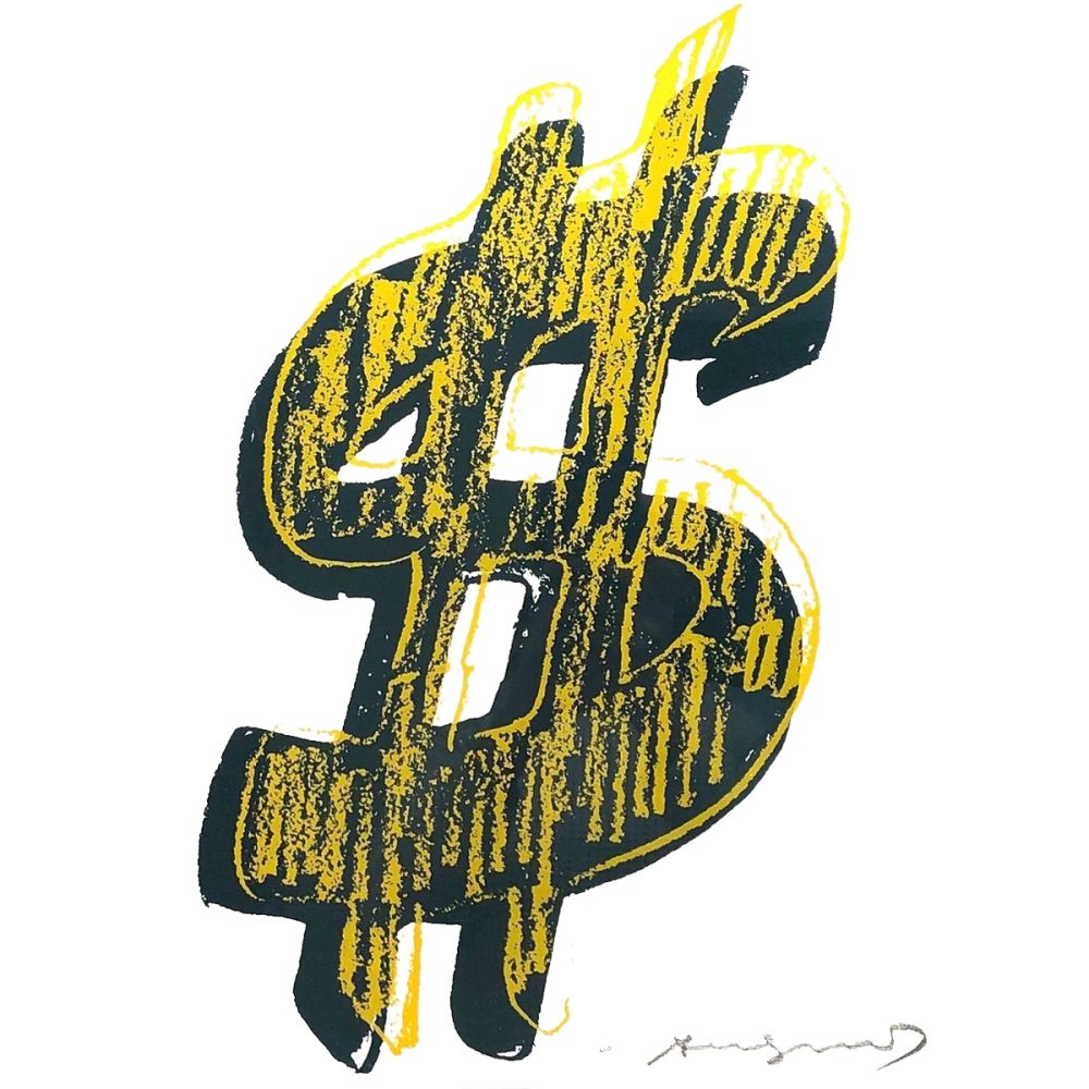 Sérigraphie Warhol - Dollar Sign, Yellow (FS II.278)