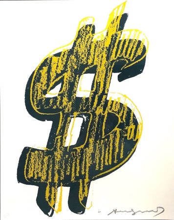 Sérigraphie Warhol - Dollar Sign, Yellow  (FS II.278)