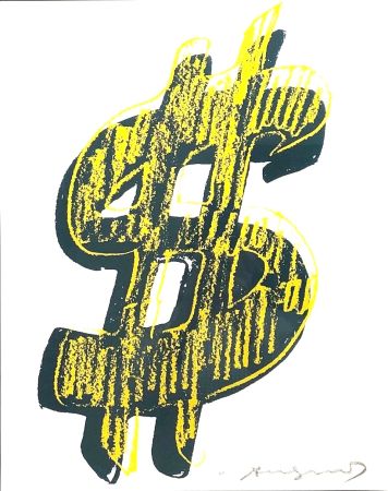 Sérigraphie Warhol - Dollar Sign, Yellow (FS II.278)