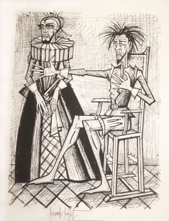 Lithographie Buffet - Don Quichotte et la duègne barbue
