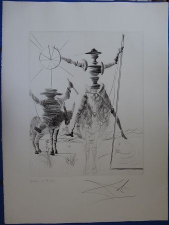 Eau-Forte Dali - Don Quichotte & Sancho Panza