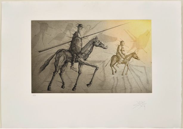 Eau-Forte Et Aquatinte Ponç -  Don Quichotte suivant Sancho, X