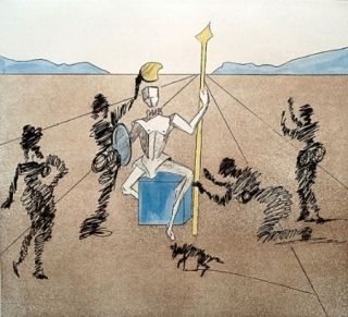 Gravure Dali - Don Quijote - le casque d'or de Mandrino