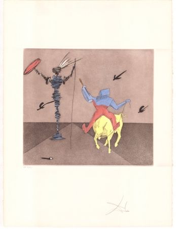 Gravure Dali - Don Quijote - Maître et écuyer