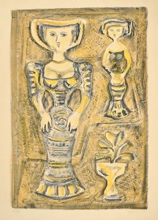 Lithographie Campigli - DONNE - FIORI, 1957