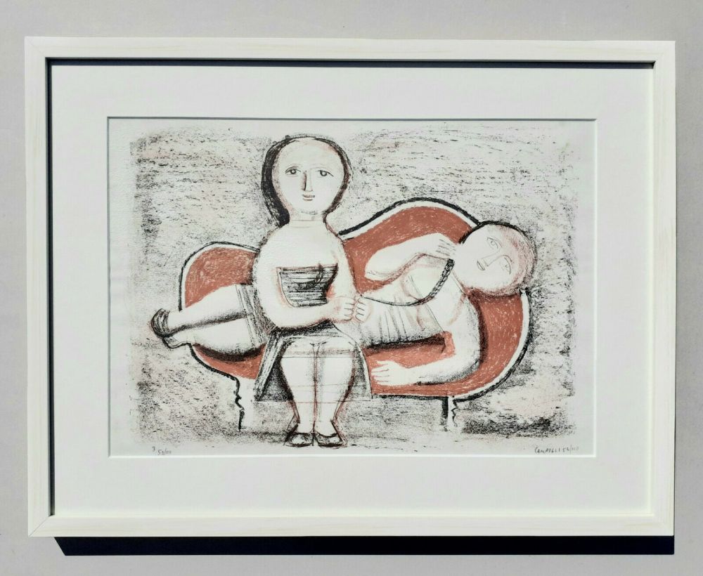 Lithographie Campigli - Donne sul divano