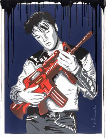 Sérigraphie Mr Brainwash - Don't Be Criel (Blue)