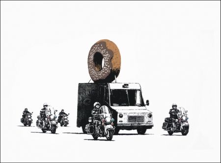 Sérigraphie Banksy - Donuts (Chocolate) 