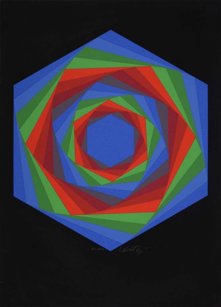 Sérigraphie Vasarely - Dorado, C. 1970 -  Hand-signed & numbered