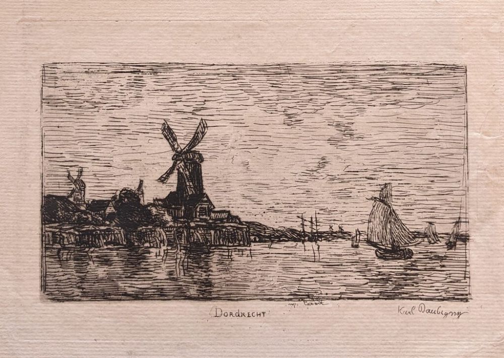 Gravure Daubigny - Dordrecht