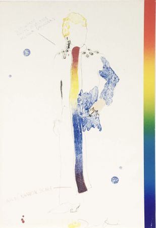Lithographie Dine - Dorian Gray in Multi Rainbow Scarf